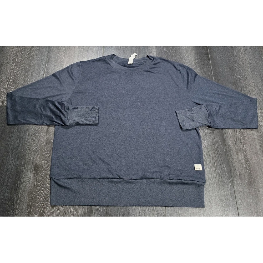 Vuori Daydream Crew Pullover Long Sleeve Women S Blue Performance Stretch Lounge